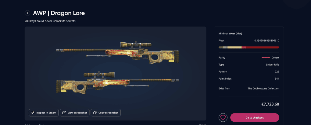 AWP Dragon Lore on GamerPay