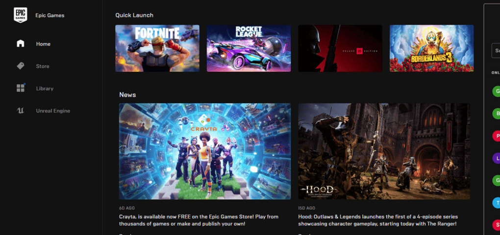 Epic Games launcher screenshot