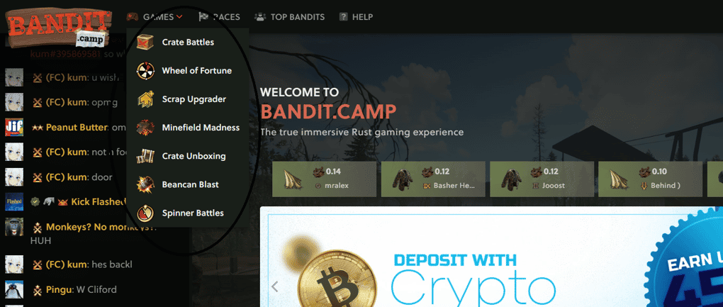 Selection of games available on BanditCamp