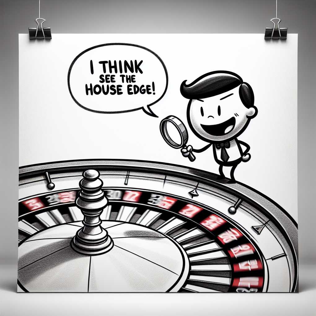 A drawing of a person examining a gambling wheel with a magnifying glass to humorously depict understanding the wheel