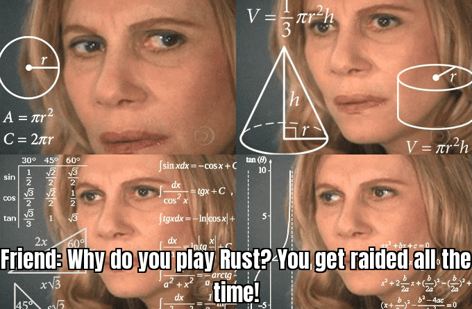 A meme of someone being excited about the popularity of these games, maybe with a funny Rust-related twist